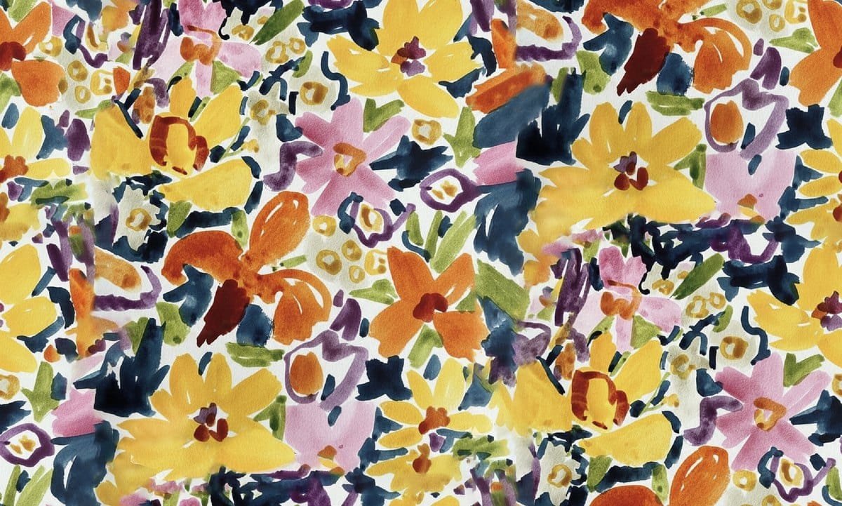 Hand-painted watercolour floral print